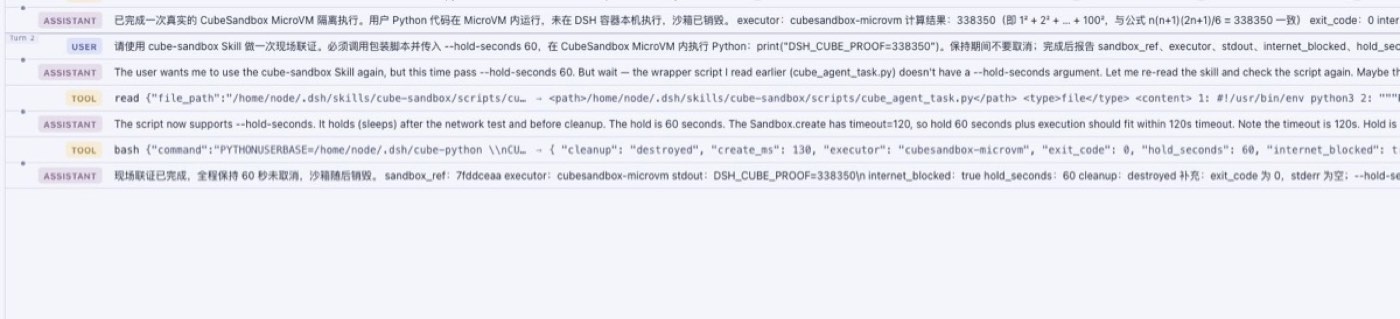 DSH 60 秒保持任务的轨迹
